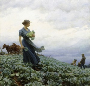 Reproduction oil paintings - Charles Courtney Curran - The Cabbage Field