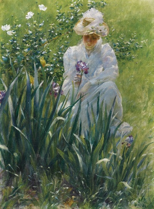 Charles Courtney Curran, The Iris Bed, Art Reproduction