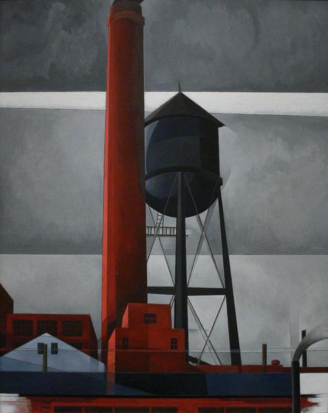 Chimney and Water Tower. The painting by Charles Demuth