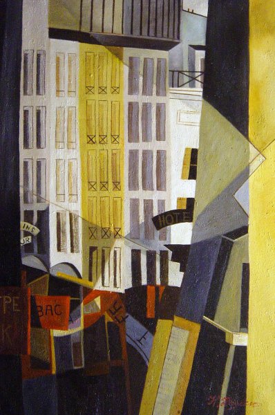 Rue du Singe qui Peche. The painting by Charles Demuth