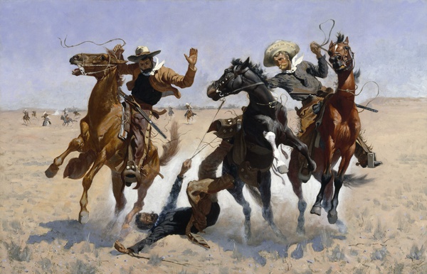 Aiding a Comrade. The painting by Charles Marion Russell
