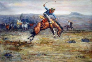 Charles Marion Russell, Bucking Bronco, Art Reproduction