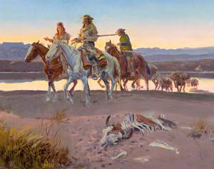 Charles Marion Russell, Carson's Men, Painting on canvas