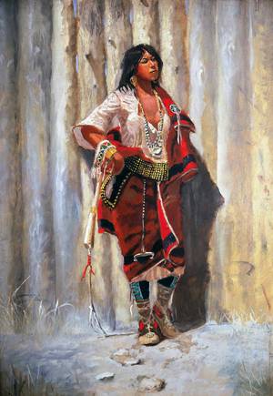 Charles Marion Russell, Indian Maiden, Painting on canvas