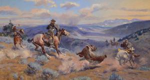 Reproduction oil paintings - Charles Marion Russell - Loops and Swift Horses are Surer than Lead