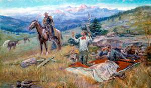 Reproduction oil paintings - Charles Marion Russell - The Call of the Law