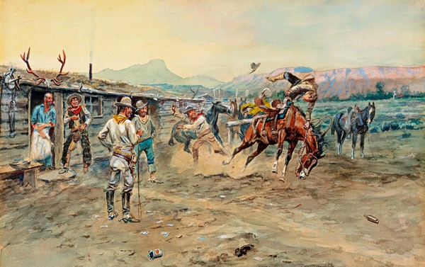 The Tenderfoot. The painting by Charles Marion Russell