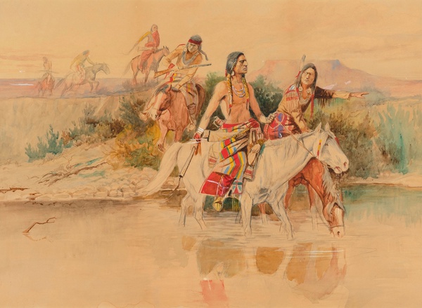 War Party. The painting by Charles Marion Russell