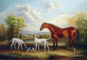 Charles Towne, Bay Hunter And Dogs, Painting on canvas