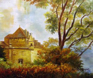 Our Originals, Charming Swiss Castle, Painting on canvas