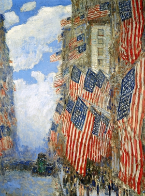 Famous paintings of Street Scenes: A Celebratinon on the Fourth of July, 1916