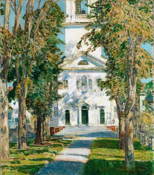 A Church in Gloucester, Childe Hassam, Art Paintings