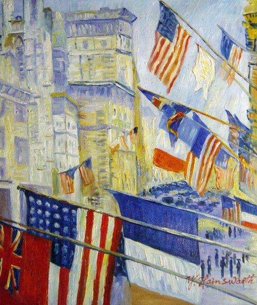 Allies Day, May, 1917. The painting by Childe Hassam