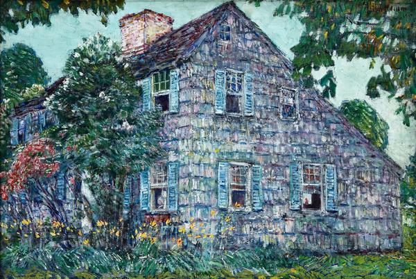 An Old House, East Hampton. The painting by Childe Hassam