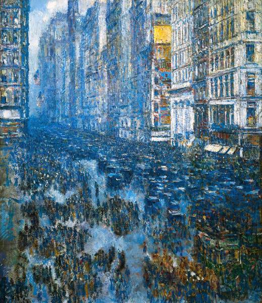 Fifth Avenue, 1919. The painting by Childe Hassam