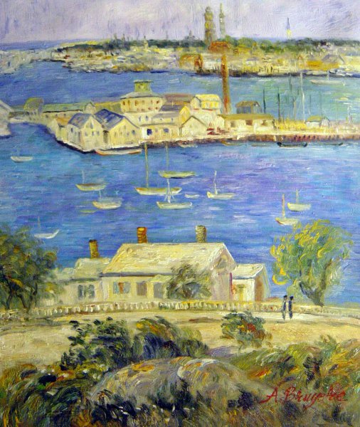 Gloucester Harbor. The painting by Childe Hassam