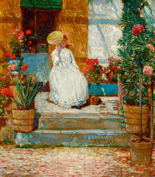 In the Sun. The painting by Childe Hassam