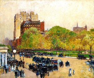 Childe Hassam, Spring Morning in the Heart of the City, Painting on canvas