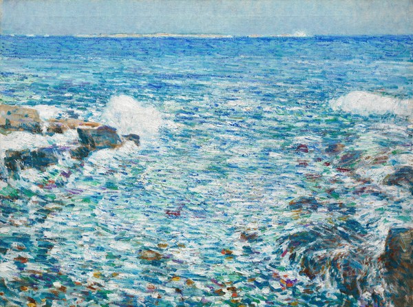 Surf, Isles of Shoals. The painting by Childe Hassam