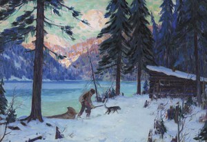 Clarence Alphonse Gagnon, The Trapper's Return, 1909, Painting on canvas