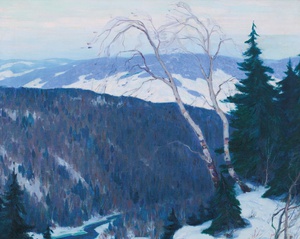 Reproduction oil paintings - Clarence Alphonse Gagnon - Winter Solitude, 1913