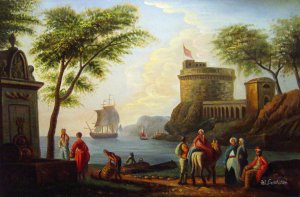 Seaport, Claude-Joseph Vernet, Art Paintings
