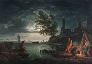 Claude-Joseph Vernet, The Four Times of Day: Night, Art Reproduction