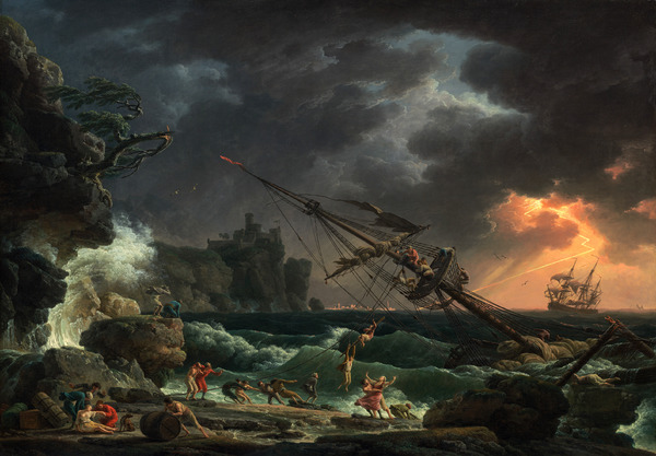The Shipwreck. The painting by Claude-Joseph Vernet