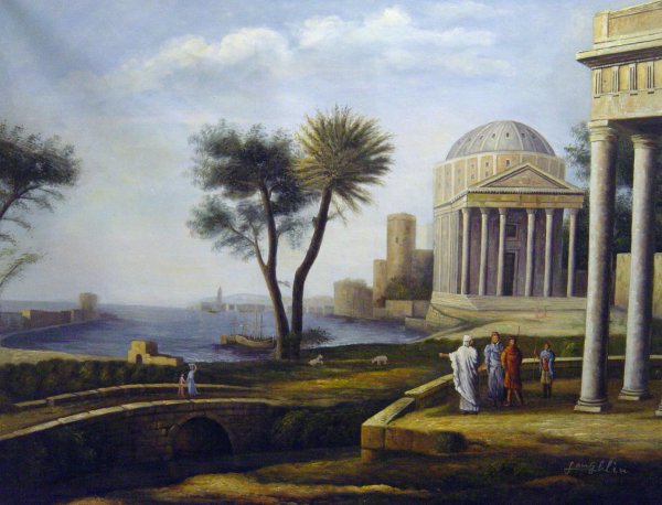 Landscape With Aeneas At Delos. The painting by Claude Lorrain
