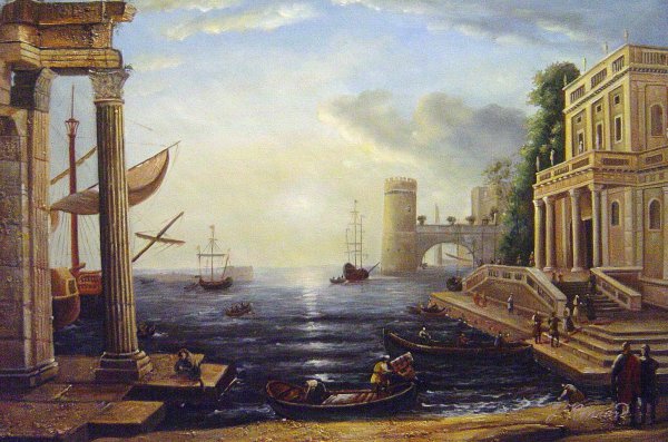 Seaport With The Embarkation Of The Queen Of Sheba. The painting by Claude Lorrain
