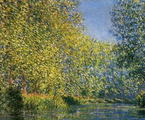 Claude Monet, The Bend in the River Epte, Painting on canvas