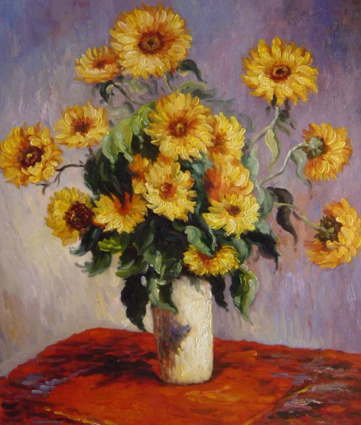 A Bouquet Of Sunflowers. The painting by Claude Monet