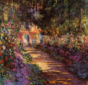 Claude Monet, A Flowered Garden, Painting on canvas