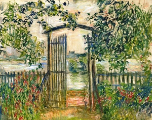 A Garden Gate at Vetheuil, Claude Monet, Art Paintings