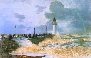 Famous paintings of Waterfront: A Jetty at Le Havre