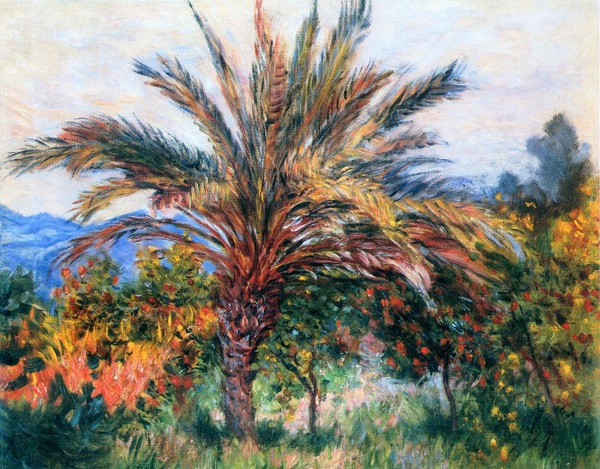 A Palm Tree in Bordighera. The painting by Claude Monet