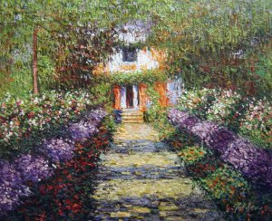 Reproduction oil paintings - Claude Monet - A Pathway In Monet's Garden At Giverny