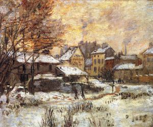 Claude Monet, A Snow Effect with Setting Sun, Painting on canvas