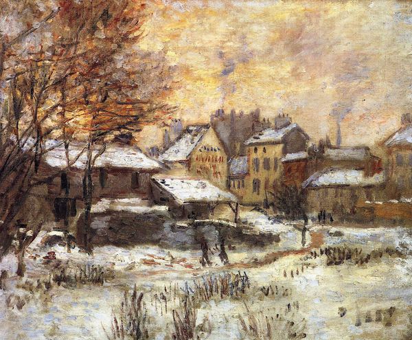 A Snow Effect with Setting Sun. The painting by Claude Monet