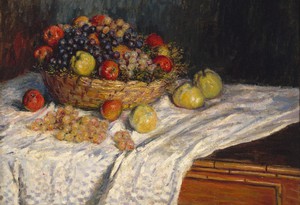Claude Monet, A Still Life of Apples and Grapes, Painting on canvas