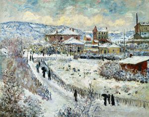 Famous paintings of Landscapes: A View of Argenteuil in the Snow