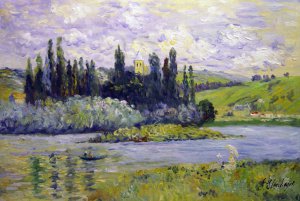 Claude Monet, A View Of Vetheuil, Painting on canvas
