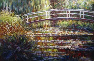 Famous paintings of Landscapes: A Waterlily Pond, Symphony In Rose
