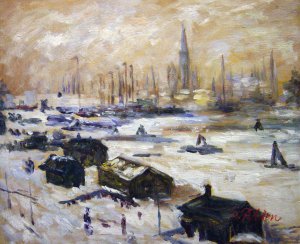 Famous paintings of Street Scenes: Amsterdam In The Snow