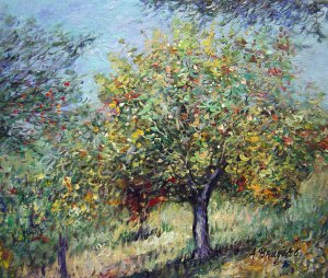 Claude Monet, Apple Trees On The Chantemesle Hill, Painting on canvas