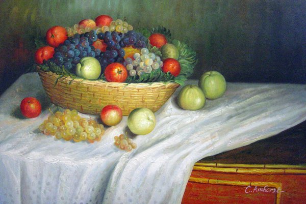Apples and Grapes. The painting by Claude Monet