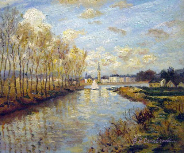 Argenteuil, Seen From The Small Arm Of The Seine. The painting by Claude Monet