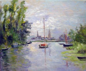 Famous paintings of Waterfront: Argenteuil Seen From The Small Arm Of The Seine