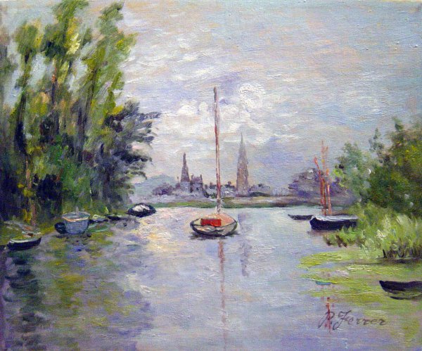 Argenteuil Seen From The Small Arm Of The Seine. The painting by Claude Monet