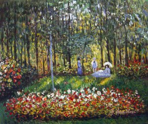 Artist's Family In The Garden, Claude Monet, Art Paintings